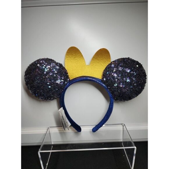 2021 Walt Disney World Parks 50th Anniversary blue Sequin Minnie Mouse Ears - Picture 3 of 6